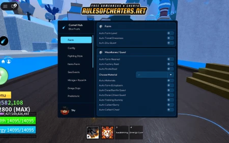 Blox Fruits Comet Hub Script – Auto Farm, Raid, Collect