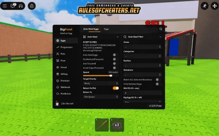 Steal An Egg Bigfroot Hub Script – Auto Steal, Fly, Fuse