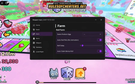 Pets Go Reaper Hub Script – Auto Roll Pets, Bonus, Teleport