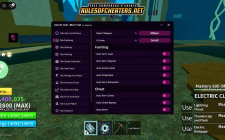 Blox Fruits Garnet Hub Script – Auto Farm, Raid, Chest